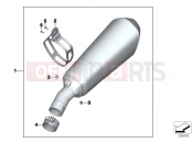 BMW Motorrad BMW 2015 R-Models K5x R 1200 RT (0A03, 0A13) Rear muffler, chrome-plated