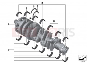 BMW Motorrad BMW 2015 K models 6-cylinder K 1600 GT (0601,0611) Crankshaft with bearing shells