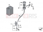 BMW Motorrad BMW 2015 K models 6-cylinder K 1600 GT (0601,0611) Rear brake master cylinder w container