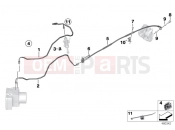 BMW Motorrad BMW 2015 K models 6-cylinder K 1600 GT (0601,0611) Brake line, Integral ABS, rear
