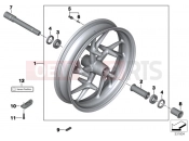 BMW Motorrad BMW 2015 K models 6-cylinder K 1600 GT (0601,0611) Cast wheel, TPM, front