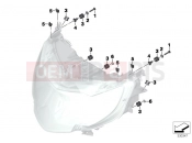BMW Motorrad BMW 2015 K models 6-cylinder K 1600 GT (0601,0611) Mounting hardware for xenon headlight