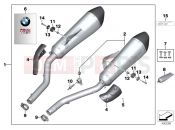 BMW Motorrad BMW 2015 K models 6-cylinder K 1600 GT (0601,0611) Sport muffler
