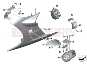 BMW Motorrad BMW 2015 K models 6-cylinder K 1600 GT (0601,0611) Retrofit LED auxiliary headlight