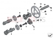 BMW Motorrad BMW 2017 R-Models K5x R 1200 GS Adve. (0A02, 0A12) Camshaft, pulley, intermediate shaft