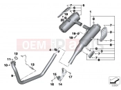 BMW Motorrad BMW 2006 F-Models F 650 GS Dakar 04 (0176,0186) Exhaust system parts with mounts