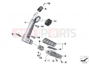 BMW Motorrad BMW 2007 R-Models K2x R 1200 ST (0328,0338) Footpeg plate/Rear footpeg