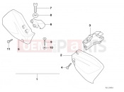 BMW Motorrad BMW 2000 R-Models 4V R 850 R 94 (0401,0406) Hand protector, authorities