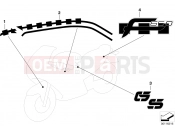 BMW Motorrad BMW 2001 F-Models F 650 GS 00 (0172,0182) Sticker, Gelb 2/Titansilber 2