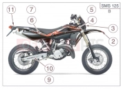 HUSQVARNA 2007 SMS-WRE 125 TRANSFERS R/B (SMS)