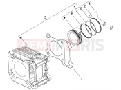 PIAGGIO Cylinder-piston-wrist pin, assy