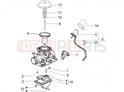 PIAGGIO Liberty 125 4T PTT Carburetor's components