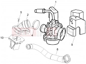 PIAGGIO Liberty 50 2T Carburettor, assembly - Union pipe
