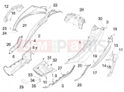 PIAGGIO MP3 125 Hibrid oldal burkolat - idomzat