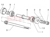 PIAGGIO Zip 50 RST front wheel component parts - (disc brake version)