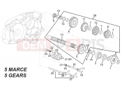 APRILIA RS 50 2T Driven shaft - 5 GEARS