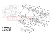 APRILIA RS 50 2T Driven shaft - 6 GEARS