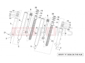 APRILIA Sport City 125-200 Kaifa front fork - Hubs, sleeves
