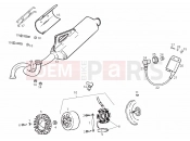 DERBI Atlantis 50 2T Bullet Exhaust unit