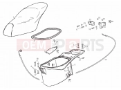 DERBI Atlantis 50 2T Bullet Saddle - Helmet compartment