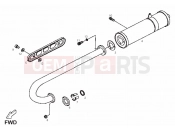 DERBI QUAD DXR 200 Exhaust pipe