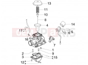 DERBI Sonar 125 Carburetor's components