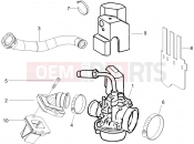 gilera 2008 Stalker 50 Carburettor, assembly - Union pipe
