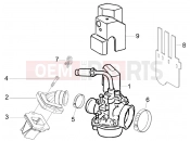 GILERA Stalker 50 Naked Carburettor, assembly - Union pipe