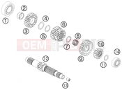 KTM 990 SUPERM. T WHITE  ABS (9875L0) [US] 2012 TRANSMISSION I - MAIN SHAFT
