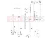 KTM 990 SUPERMOTO  T SILVER (9823J2) [FR] FRONT FORK DISASSEMBLED