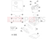KTM 200 XC-W (F7275P3) [US] 2016 CYLINDER, CYLINDER HEAD