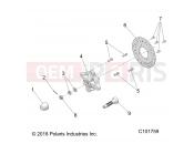 Polaris 2019 ATV SPORTSMAN 450 HD 2x4 (R03) (A19SAA50D5) WHEELS | WHEELS, FRONT HUB and BRAKE DISC - A19SAA50D5