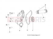 Polaris 2017 ATV SPORTSMAN 570 TRACTOR (R07) - A17SES57C1/C2/C7/CL/E1/E2/E7/EL/SET57C1/C2/E1/E2 ENGINE » ENGINE, WATERPUMP IMPELLER and COVER - 