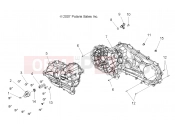 Polaris 2008 ATV HAWKEYE 2X4 (A08LB27AA) DRIVE TRAIN » DRIVE TRAIN, MAIN GEARCASE - (49ATVTRANSCVR08HAWKINTL)