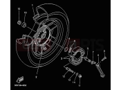 YAMAHA Majesty 125 YP 125 YP125E MAJESTY 125 (5DSM) 2000 REAR WHEEL