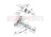 YAMAHA RT100 RT100M (3ULB) 2000 REAR WHEEL