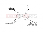 YAMAHA Jog Z YG 50 YG50Z JOG Z (3YK9) 1997 Graffiti. Emblem (3YK 8, 9, A)