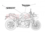 Triumph 2015 SPEED TRIPLE 461332 > 735437 Decals 657552