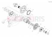 DUCATI 2022 Panigale V2 Bayliss REAR WHEEL SPINDLE