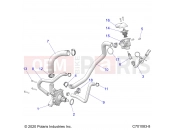 Polaris 2022 RANGER GENERAL 1000 PREMIUM EPS (R01) - G22GAP99AM/BM ENGINE | ENGINE, WATERPUMP AND BYPASS - G22GAP99AM/BM (C701083-8)