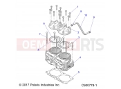 Polaris 2023 SNOWMOBILE 850 INDY XCR 128 ALL OPTIONS (R01) (S23TKL8RS) ENGINE | ENGINE, CYLINDER/CYL. HEAD - S23TKL8RS (600778-1)
