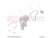 Polaris 2020 RZR RZR 570 (R03) - Z20CHA57A2/E57AM ENGINE | ENGINE, WATERPUMP IMPELLER AND COVER - Z20CHA57A2/E57AM (C701045-4)