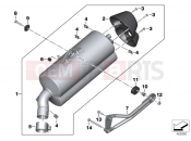 BMW Motorrad BMW 2019 C models C 650 GT 16 (0C05, 0C15) UFFLER CATALYST/ATTACH.PARTS