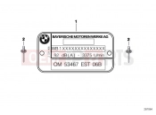 BMW Motorrad BMW 2019 F models F 750 GS (0B08, 0B18) YPE PLATE / NOTICE LABEL