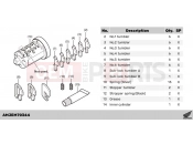 HONDA Forza 750 (NSS750P) 2023 M70-23-34 CYLINDER INNER SET,1KEY(WAVE)