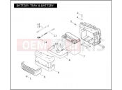 HARLEY-DAVIDSON DYNA SUPER GLIDE CUSTOM  - FXDC BATTERY TRAY & BATTERY