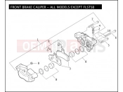 HARLEY-DAVIDSON CROSS BONES  - FLSTSB FRONT BRAKE CALIPER - ALL MODELS EXCEPT FLSTSB