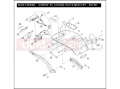 Harley-Davidson 2007 SOFTAIL SOFTAIL DEUCE  - FXSTD REAR FENDER, SUPPORTS, LICENSE PLATE BRACKET - FXSTD