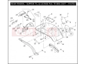 Harley-Davidson 2006 SOFTAIL SOFTAIL DELUXE  - FLSTN REAR FENDER, SUPPORTS, & LICENSE PLATE BRACKET - FXSTD/I