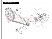 HARLEY-DAVIDSON VRSCA V-ROD  - VRSCA 105 BELT & SPROCKETS